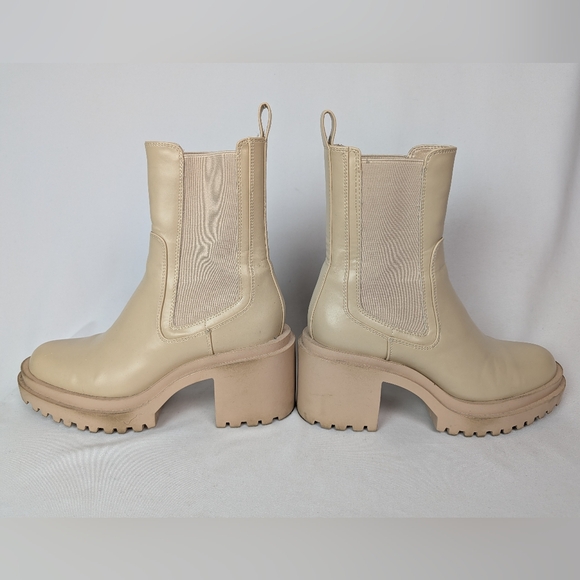 Zara Lug Sole Chelsea Boots Block Heel - Picture 8 of 15